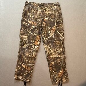 Ducks Unlimited‎ Camo Cargo Adjustable Waist Hunting Pants Men Size L